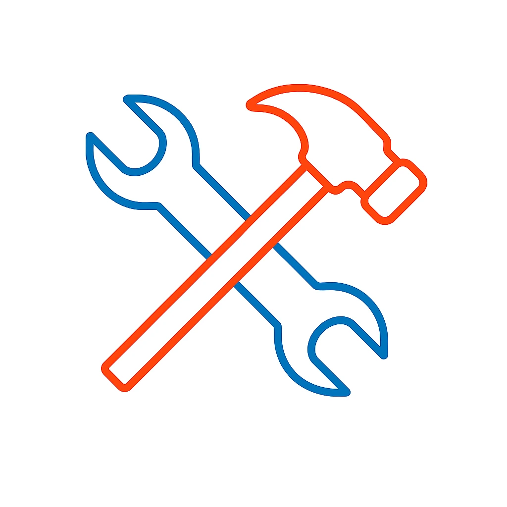 Hammer and Wrench Crossed